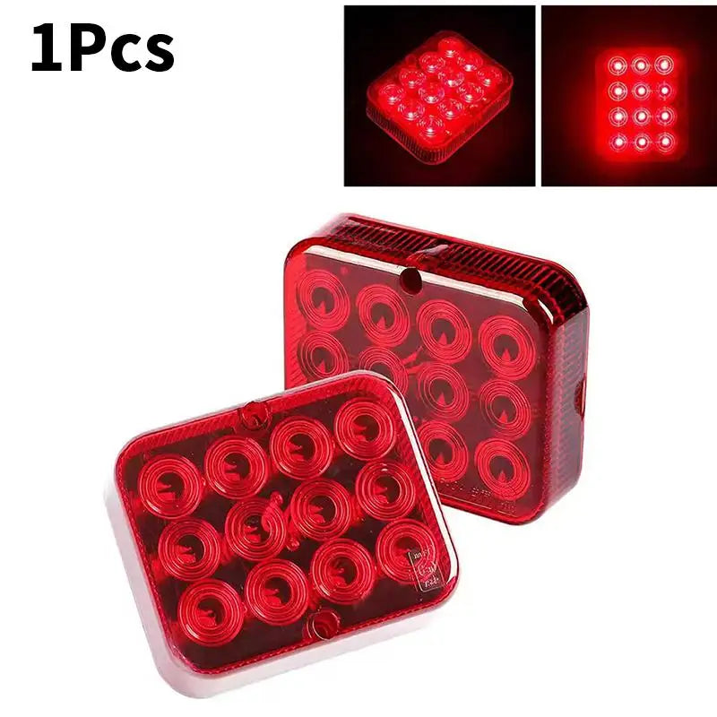12V 24V 12LED Waterproof Rear Warning Light Truck Trailer Caravan Brake Tail Fog Lamp