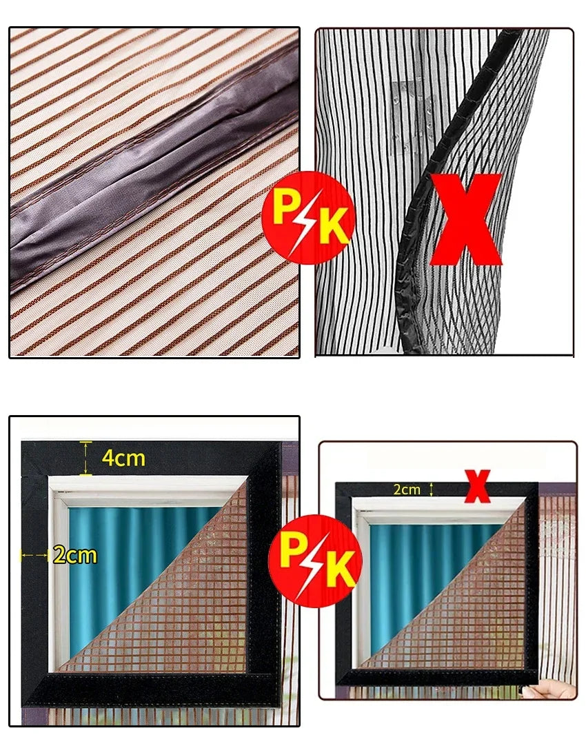 Magnetic screen door curtain,mosquito control,insects,flying insects,pests,automatic closing, mosquito net，magnetic screen door