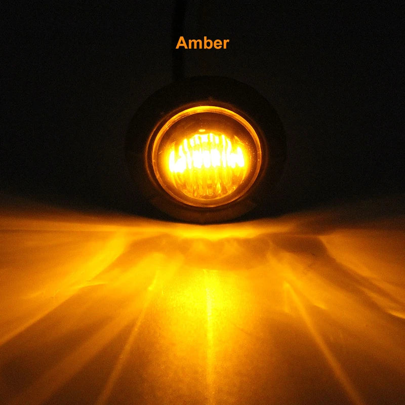 24V 3LED Round Trailer Side Marker Lights Yellow White Red Waterproof LED For Trucks Clearance Lights Truck Turn Signal Lamp