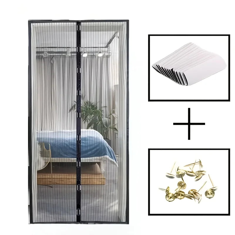 Magnetic Screen Door - Automatically Closes, No Hands Needed, Bug Defense Easy Maintenance Nylon Mesh for Different Room Designs