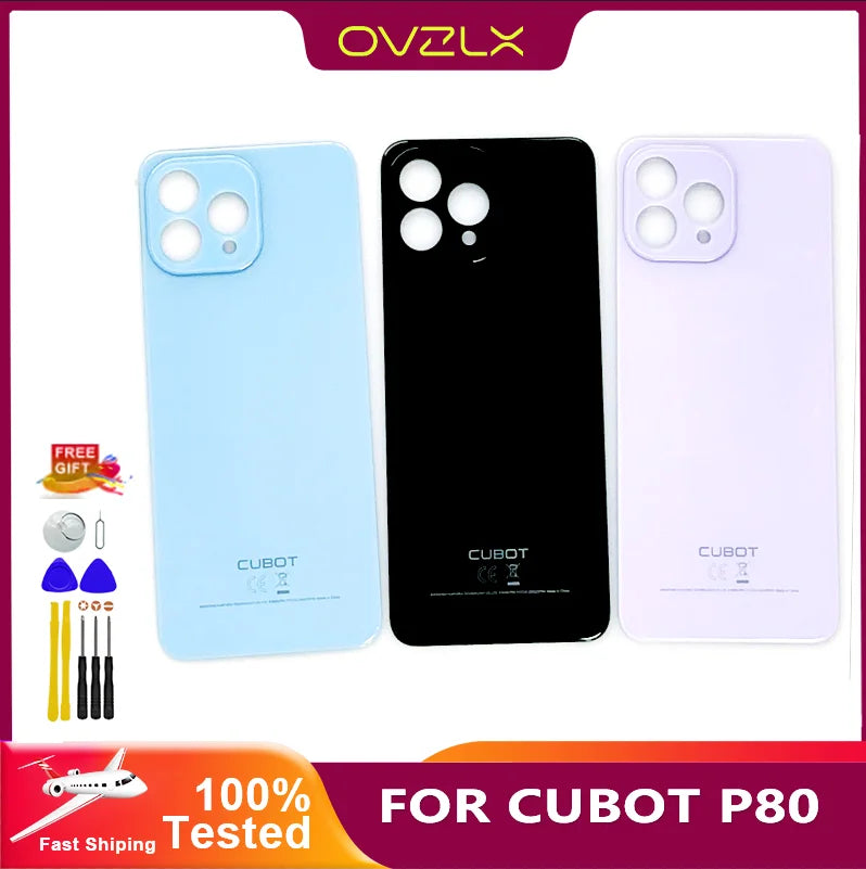 Original New Cubot P80 Battery Cover Back Case Cell Phone Glass Cover Shell Replacement Accessories For Cubot P80 Smart Phone