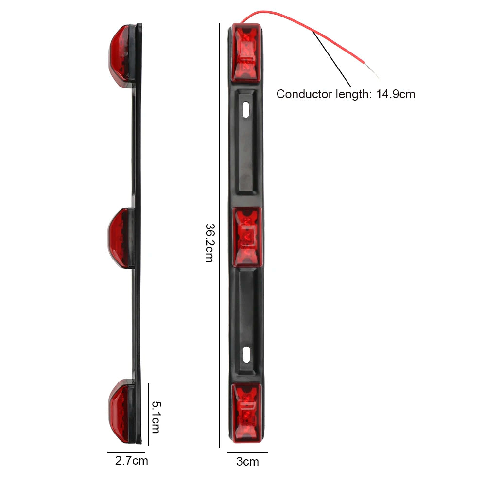 9 LED Automobile brake lamp Truck Trailer Rear Brack Lights Side Marker Lamp Bar
