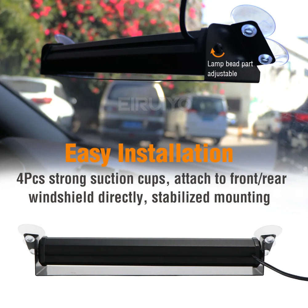12 LED Car Police Lights Strobe Light Emergency Signal Lamps Light Auto Truck Flashing Windshield Flash Warning Light