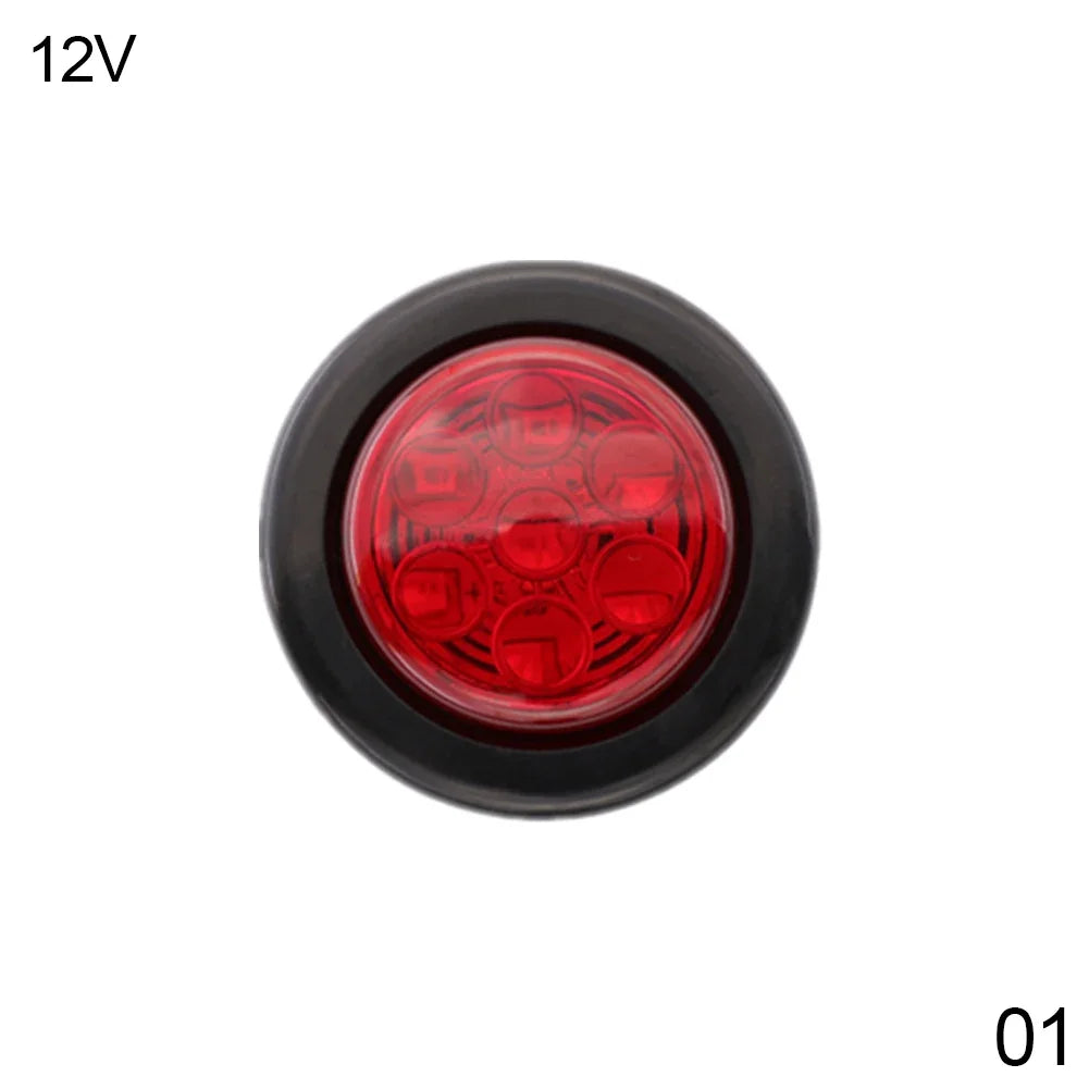 6 LED Indicators 12V 24V Round Trailer Side Marker Light Yellow White Red For Trucks Clearance Lights Truck Turn Signal Lamp
