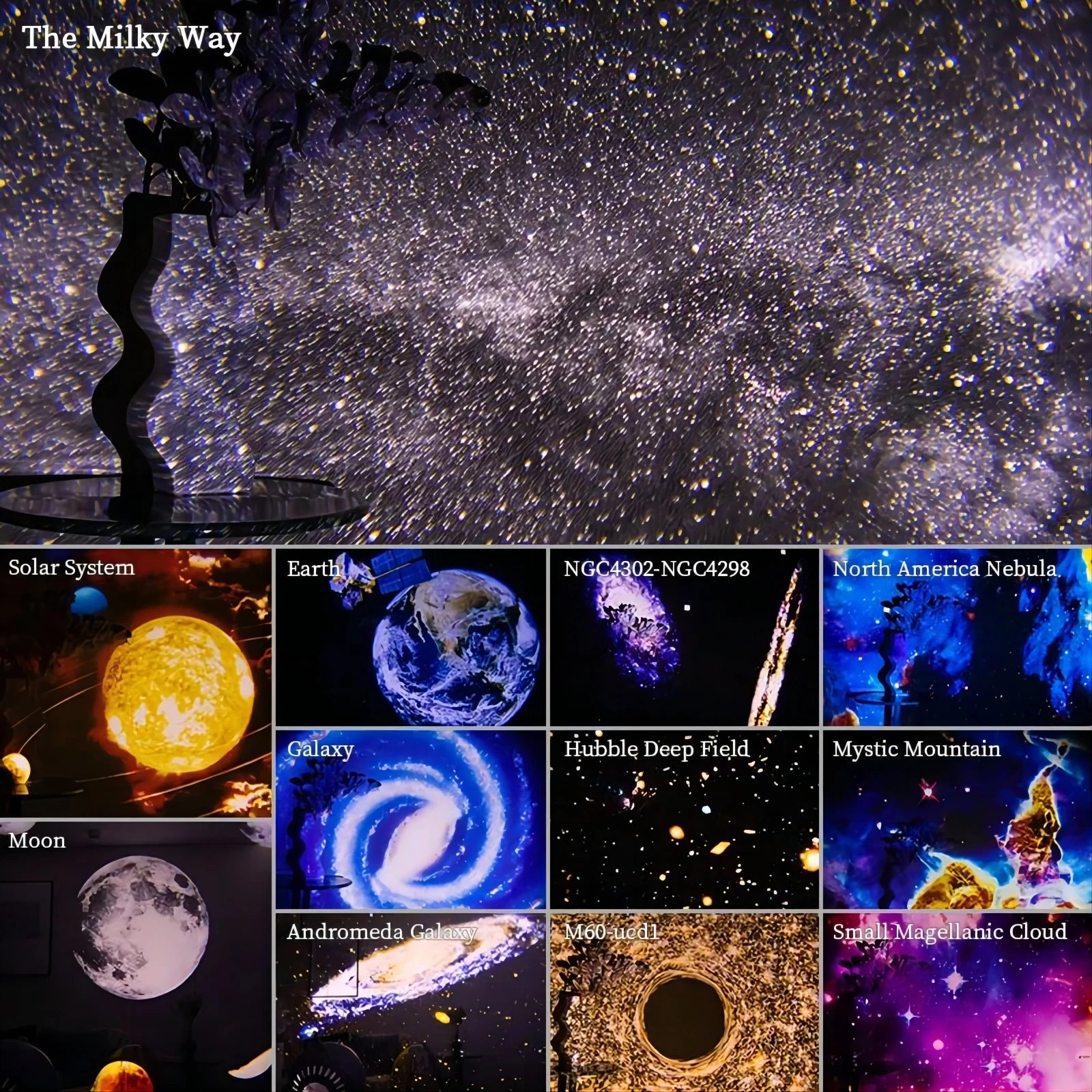 LED Galaxy Projector Night Light — 360° Rotating Planetarium Lamp