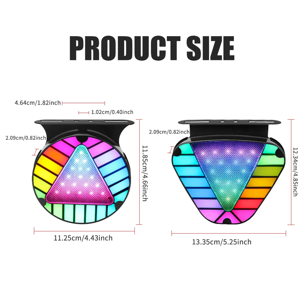 1/2pcs Truck Strobe Warning Light RGB Round/Triangle LED Tail Brake Lamp Rear Safety Flashing Signal Lamps Brake Flashing Light