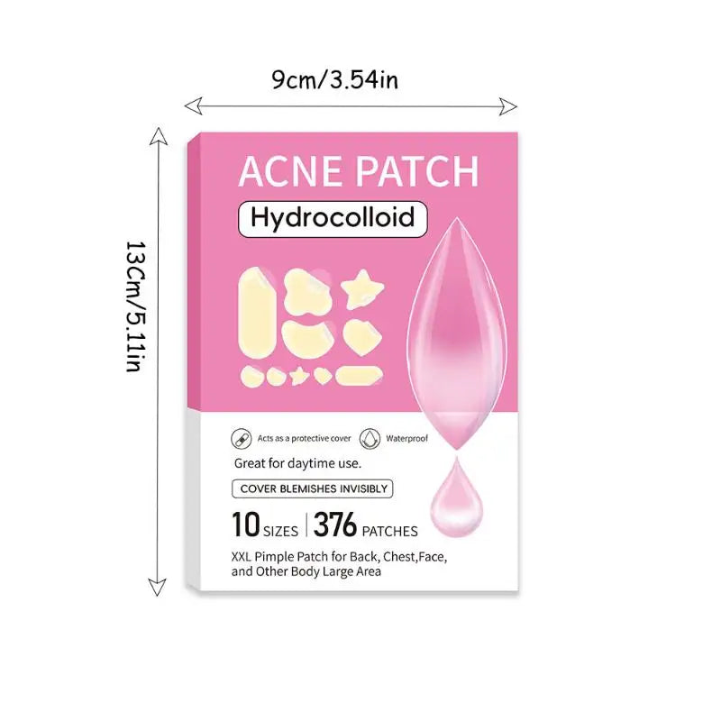 Large Pimple Patches Bulk For Face Hydrocolloid Multi-shape Invisible Removal Acne Patches Covering Body Forehead Chin Blemishes