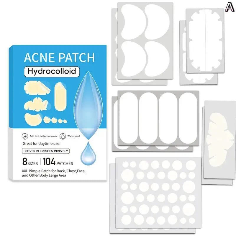 Large Pimple Patches Bulk For Face Hydrocolloid Multi-shape Invisible Removal Acne Patches Covering Body Forehead Chin Blemishes