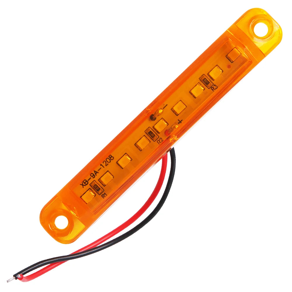 12V 24V 9 LED Warning Lamp Truck Trailer Side Marker Indicators Light Car Signal Brake Rear Warning Tail Clearance Light