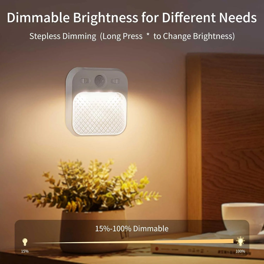 1pc/2pcs Rechargeable Motion Sensor LED Night Lights Dimmable Cabinet Lighting with Adjustable Timer 3 Color Temperatures Ideal