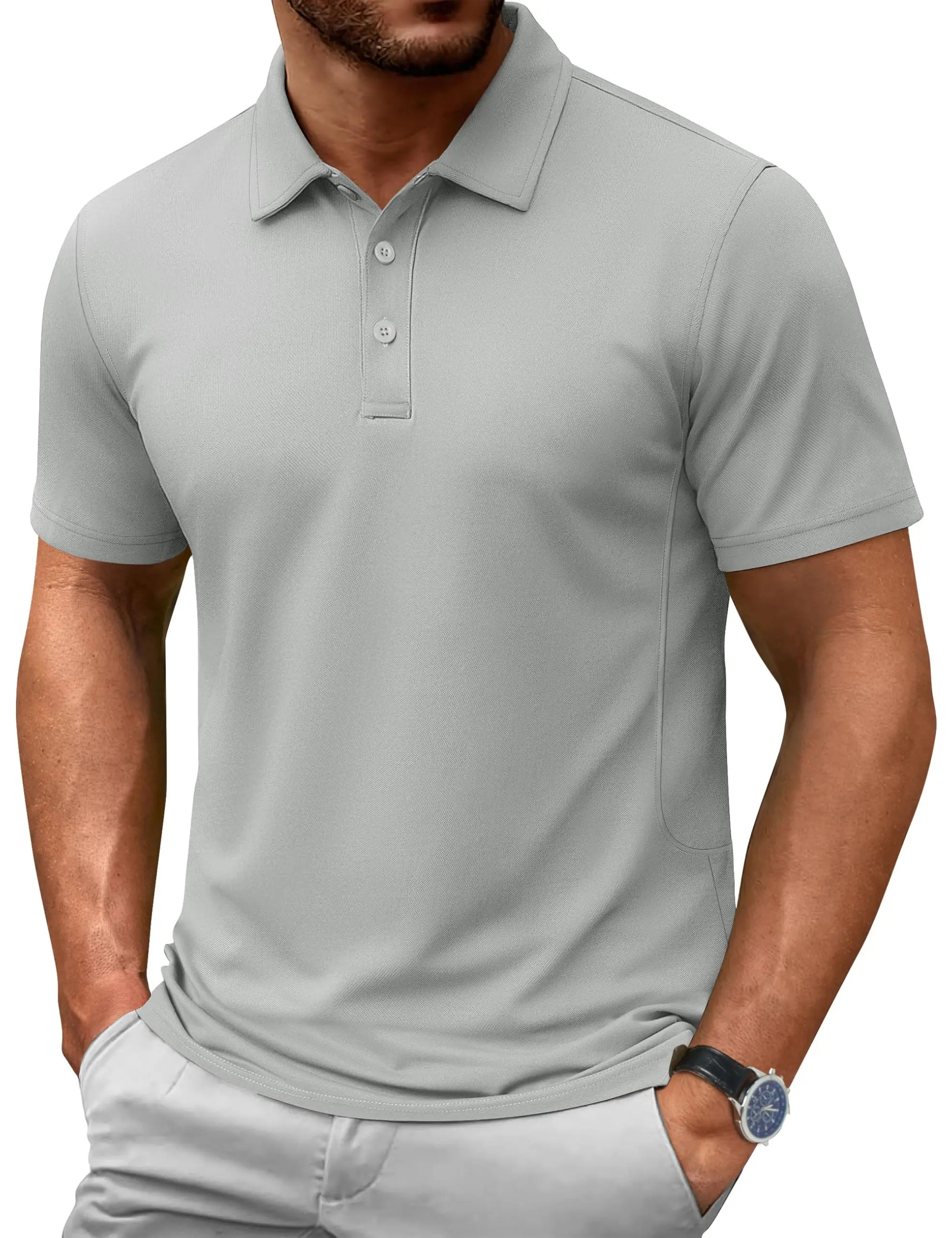 TACVASEN Summer 72% Cotton Polos T-shirts Mens Breathable Golf Polo T-Shirt Active Sport Hiking Tee shirts Casual Work Tops Male