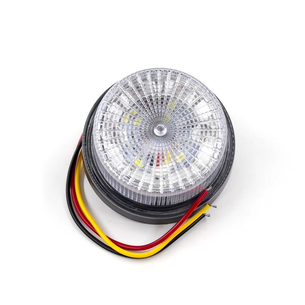 2pcs 12V 24V 2 Modes 12 LED Warning Emergency Strobe Light Flashing Light Revolving light Signal Lamp Truck Tractor Waterproof