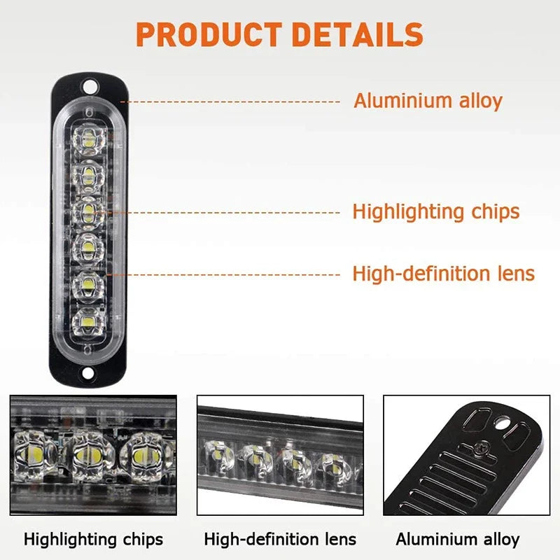 24 LED Strobe Light Wireless Car Emergency Flashing Light Car LED 12V Trailer Truck Strobos Police Warning Light Auto Diode Lamp