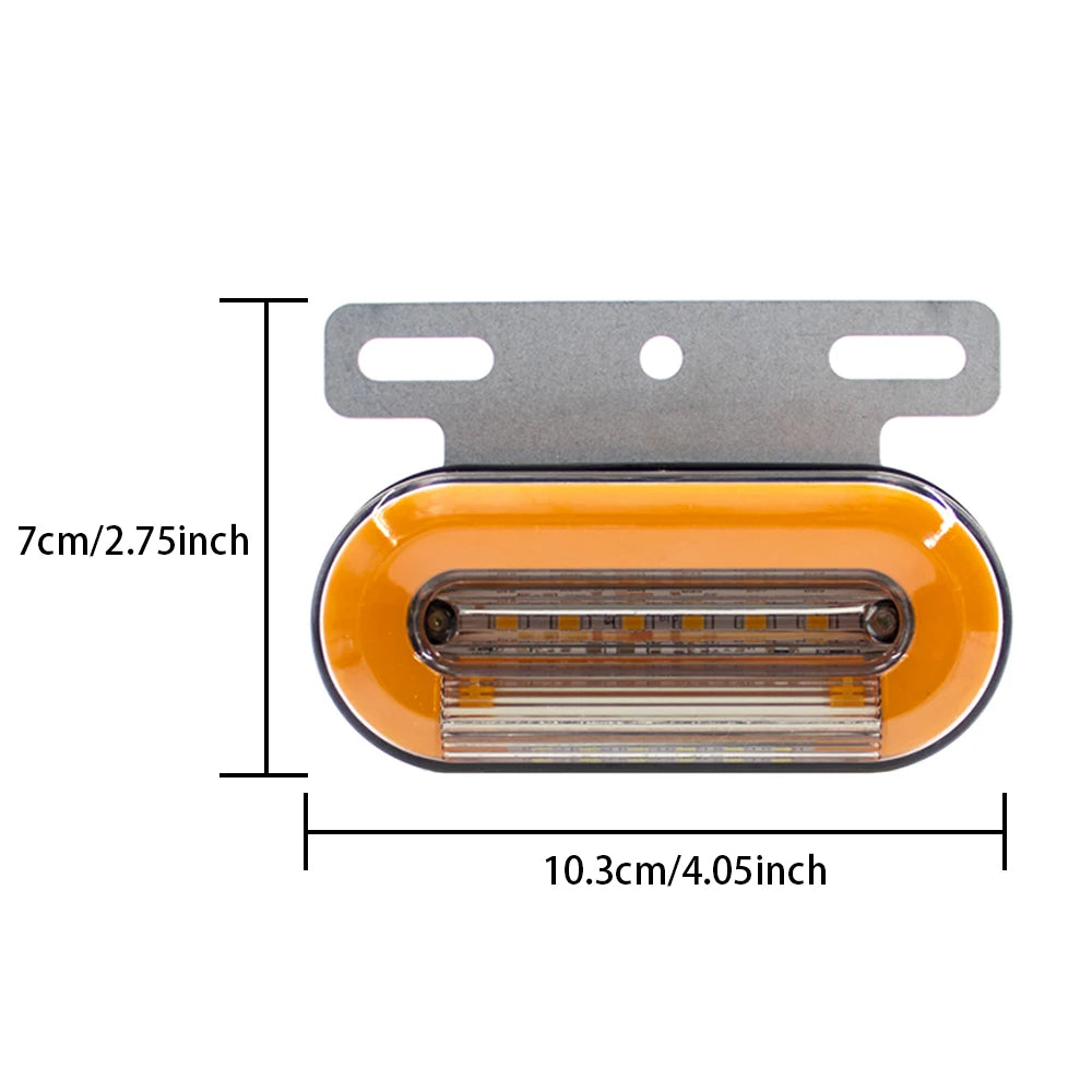4/8pcs 12V 24V 24 Leds Truck Side Marker Lights Car External Lights Signal Indicator Lamp Warning Tail Light Trailer Lorry Truck