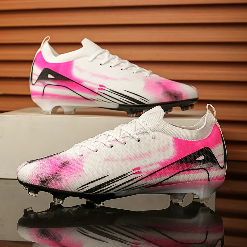 Men/Women Professional Soccer Cleats Anti-slip FG Studded Football Boots Breathable Training Shoes