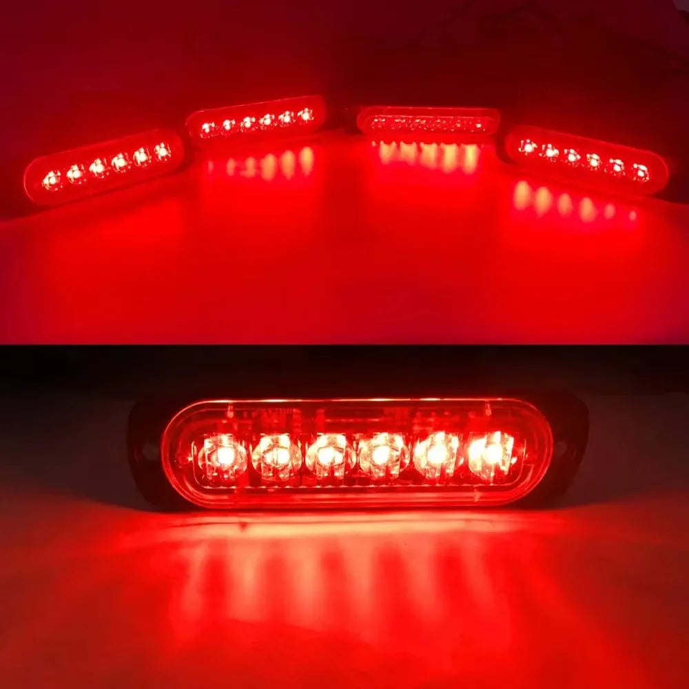 4in 1 LED Grille Lights For Trucks 6-Led Emergency Surface Mount Grill Strobe Light Mini Warning Flashing Bar For Dodge Trucks