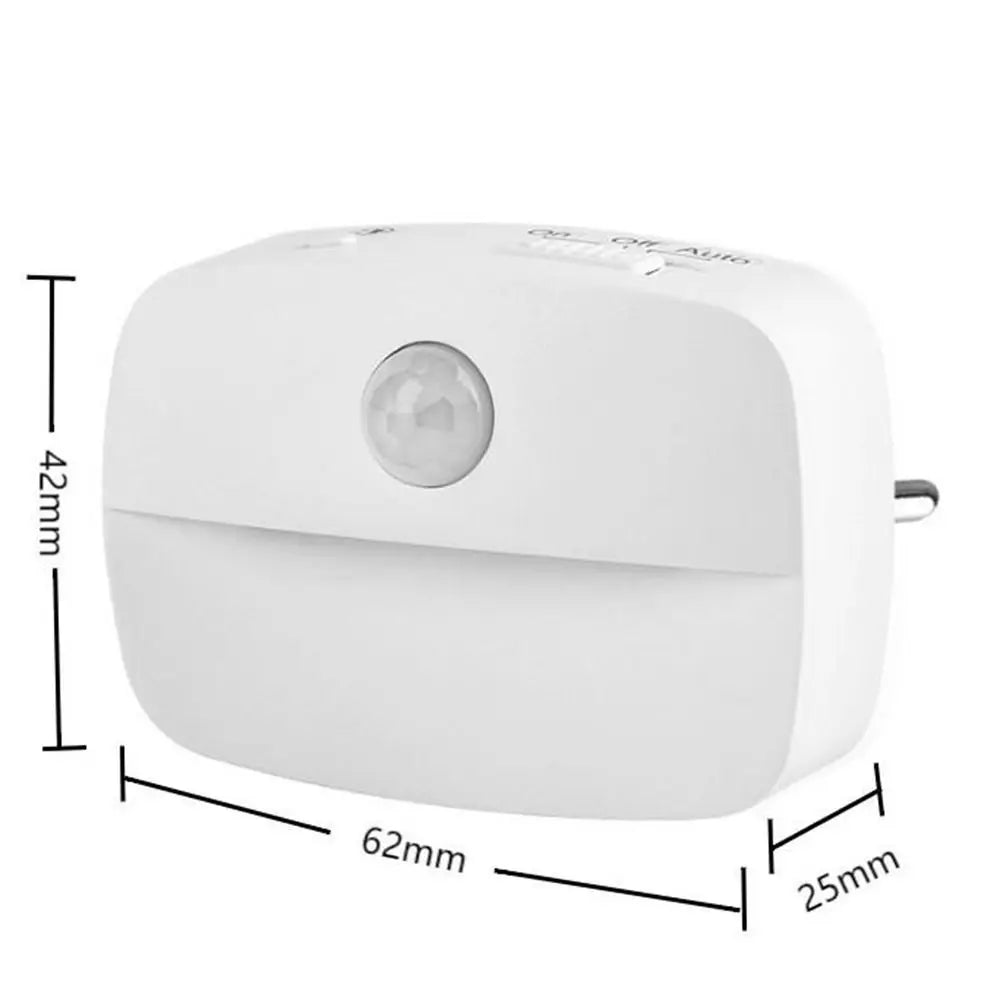 Motion Sensor Induction Light EU US Plug Wireless Mini LED Night Light Battery Operated Energy Saving Bedside Night Lamp