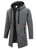 Autumn Winter Warm Fleece Zipper Jacket Men's Long Sleeve Sweatshirts for Men with Zipper Hooded Jacket Coat Warm Streetwear