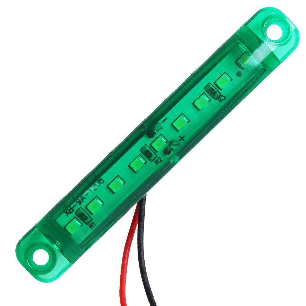 12V 24V 9 LED Warning Lamp Truck Trailer Side Marker Indicators Light Car Signal Brake Rear Warning Tail Clearance Light