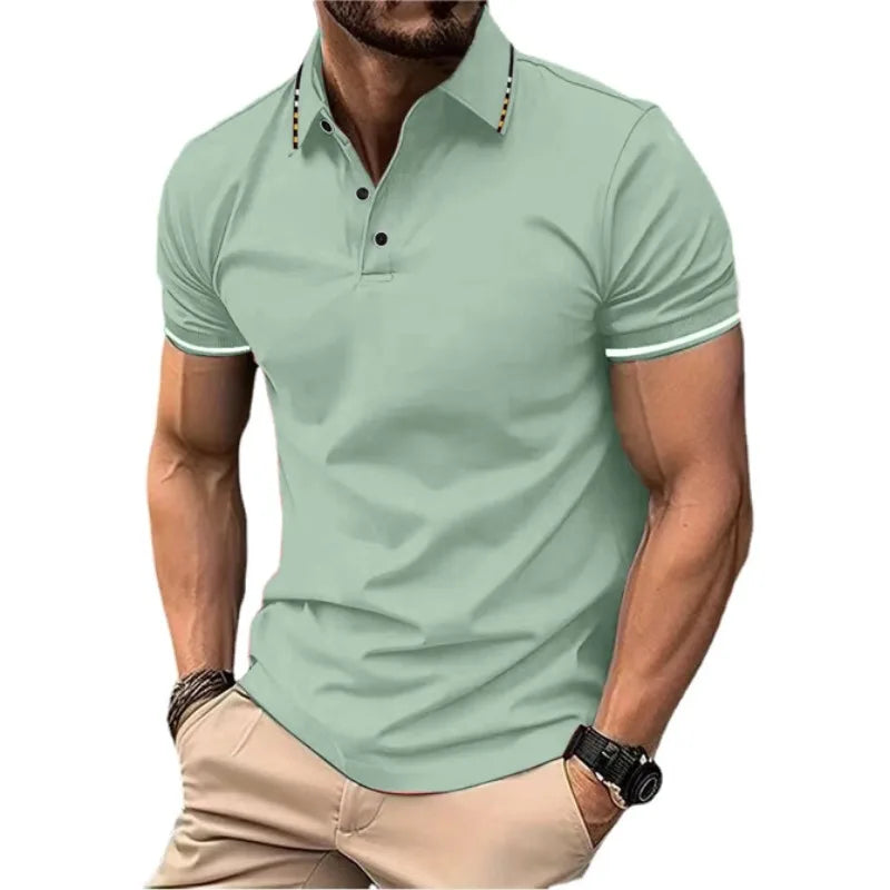 Men's Short Sleeve Polo Shirt — Breathable Lightweight Summer Top
