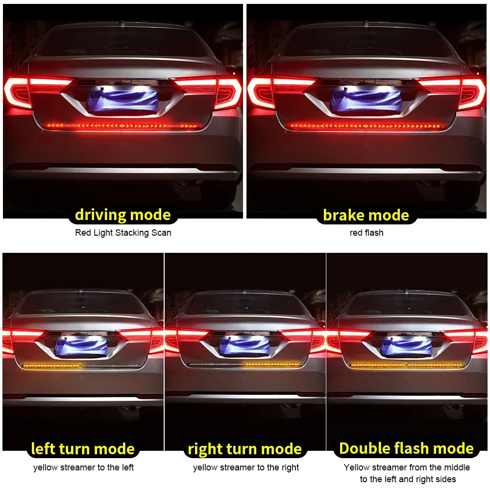 12V 24V Arrow LED Tailgate Light Strip For Truck Pickup RV SUV ATV Jeep Car Driving Turn Singal Brake Warning Rear Tail Lamp Bar