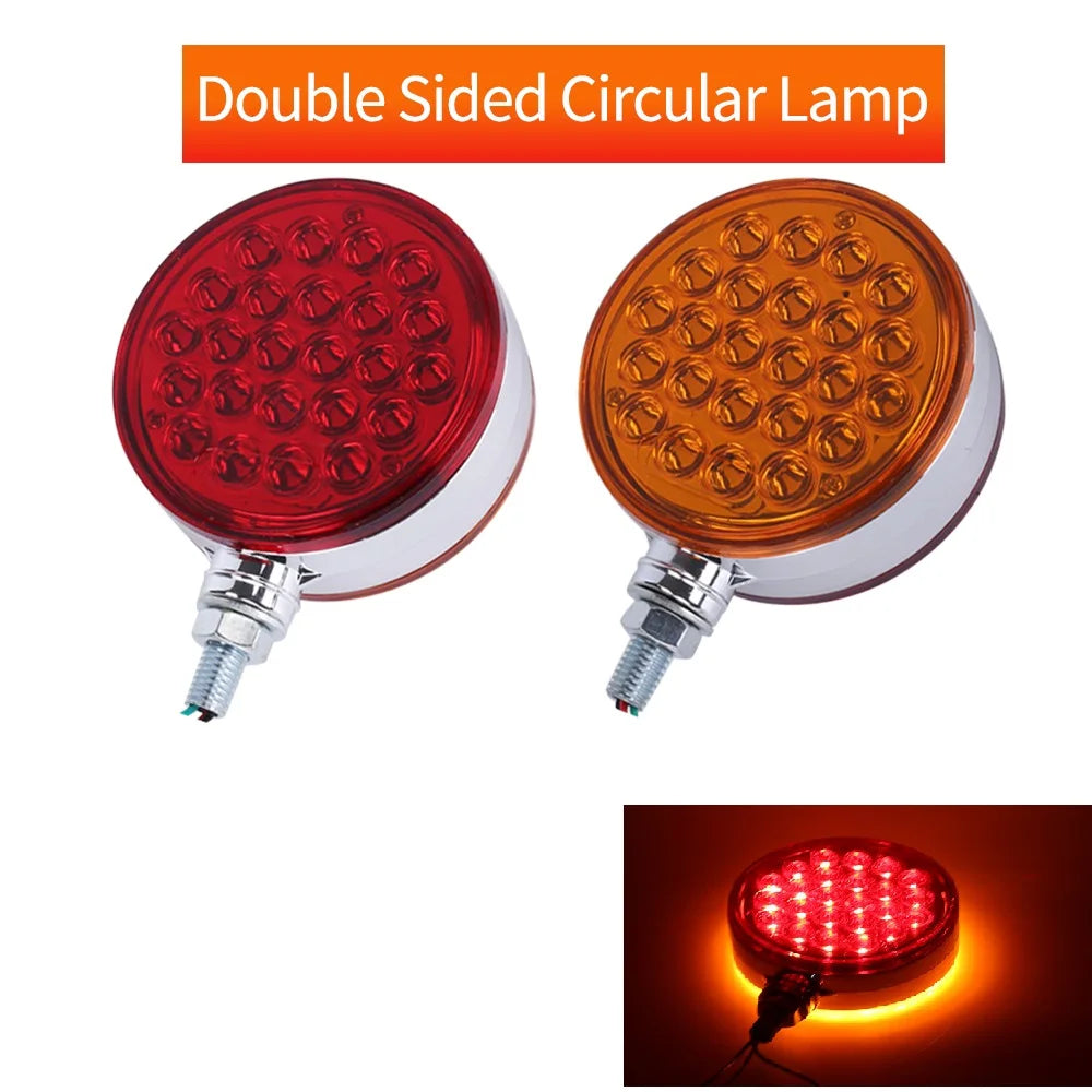 12V/24V 4 inch 48 LED Tail Brake Light Truck Side Marker Light Trailer Light Warning Signal Lamp Stop Lamp For ATV Tractor Bus