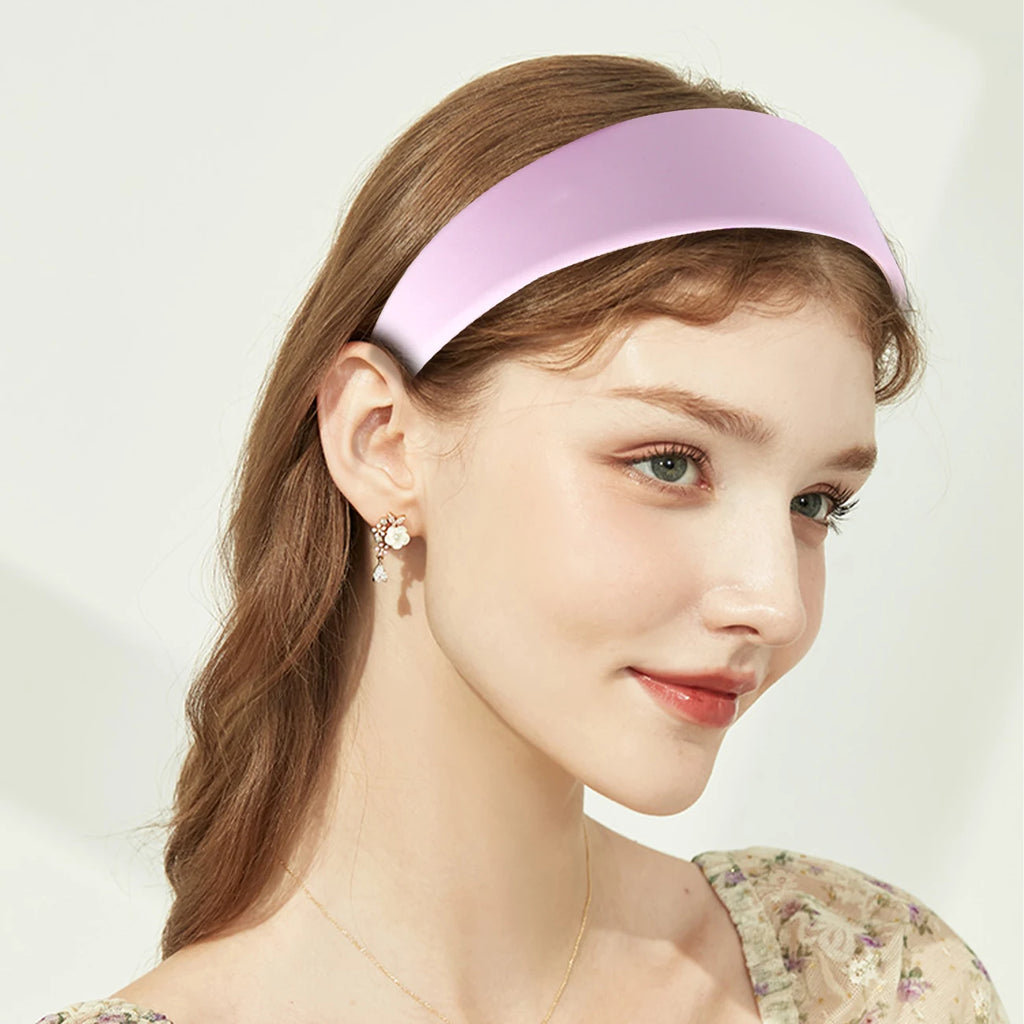 Satin Headbands 1.5in Plain Headband Non-slip Hair Headband Colorful DIY Wide Headbands for Women and Girls Hairbands