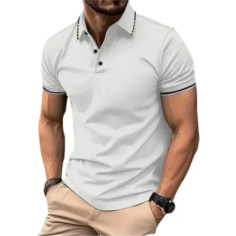 Men's Short Sleeve Polo Shirt — Breathable Lightweight Summer Top