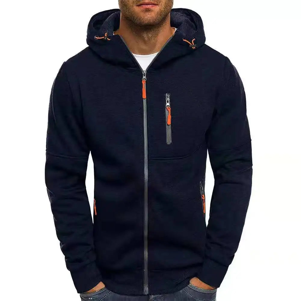 Men Sweatshirts Casual Autumn Male Zip Up Long Sleeve Hoodie Cardigan Coats BSD-ZW67