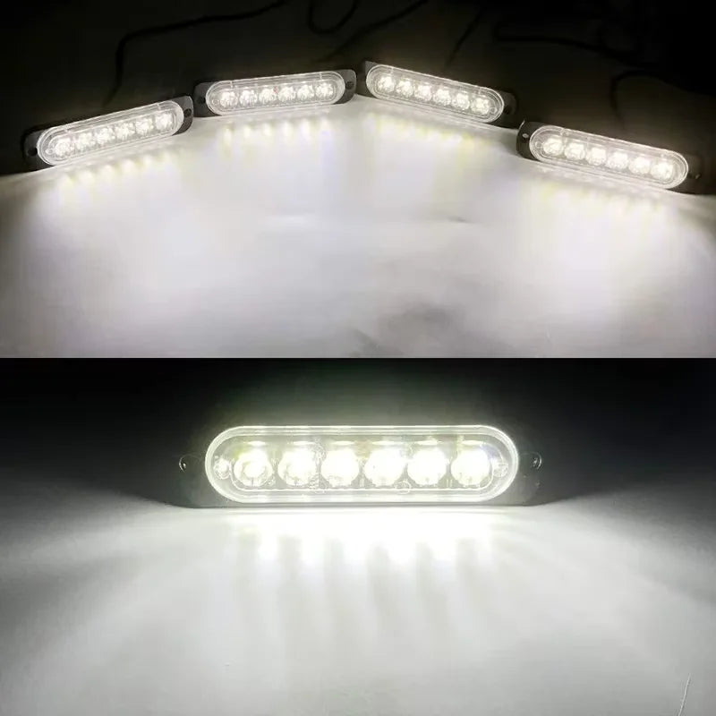 4in 1 LED Grille Lights For Trucks 6-Led Emergency Surface Mount Grill Strobe Light Mini Warning Flashing Bar For Dodge Trucks