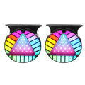 1/2pcs Truck Strobe Warning Light RGB Round/Triangle LED Tail Brake Lamp Rear Safety Flashing Signal Lamps Brake Flashing Light