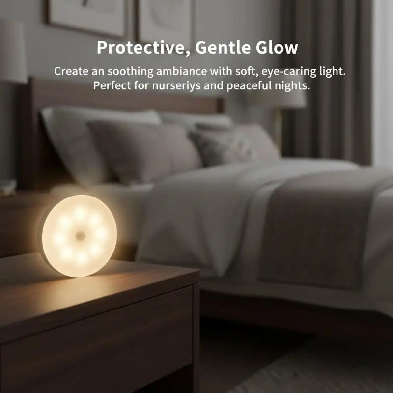 Motion Sensor LED Night Light USB Rechargeable Night Lamp For Kitchen Cabinet Wardrobe Lamp Staircase Wireless Closet Light