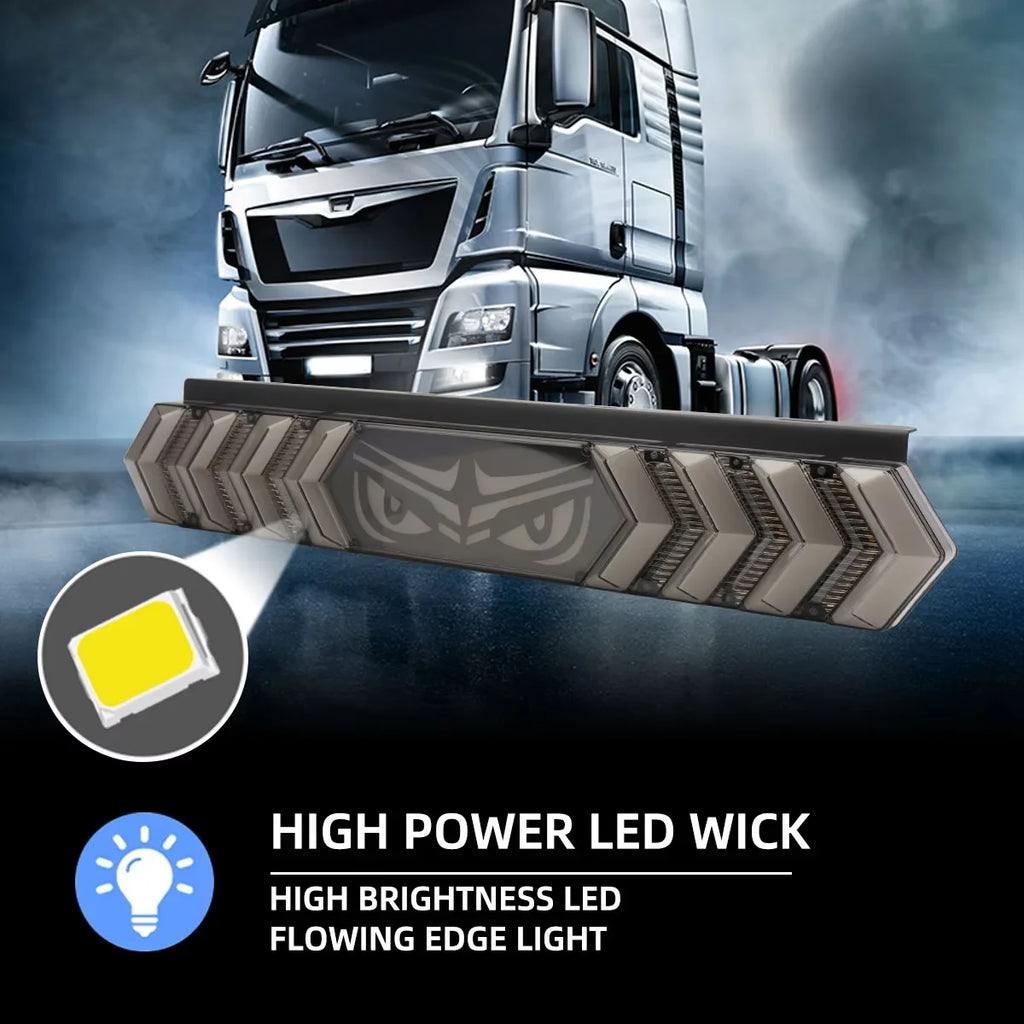 12V 24V Truck Tail Lights RGB Seven Colours Driving Lights Turn Signal Lights LED Brake Flashing Warning Lights Devil's Eye Lamp