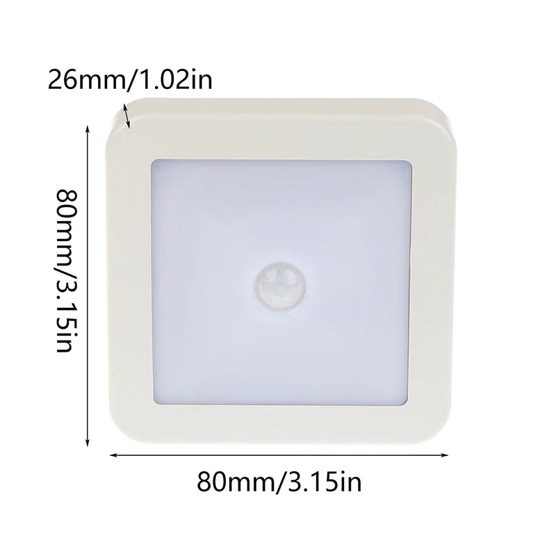 Motion Controlled Human Body Sensor LED Night Light Smart Battery Operated For Baby Room Hallway Pathway Home Light