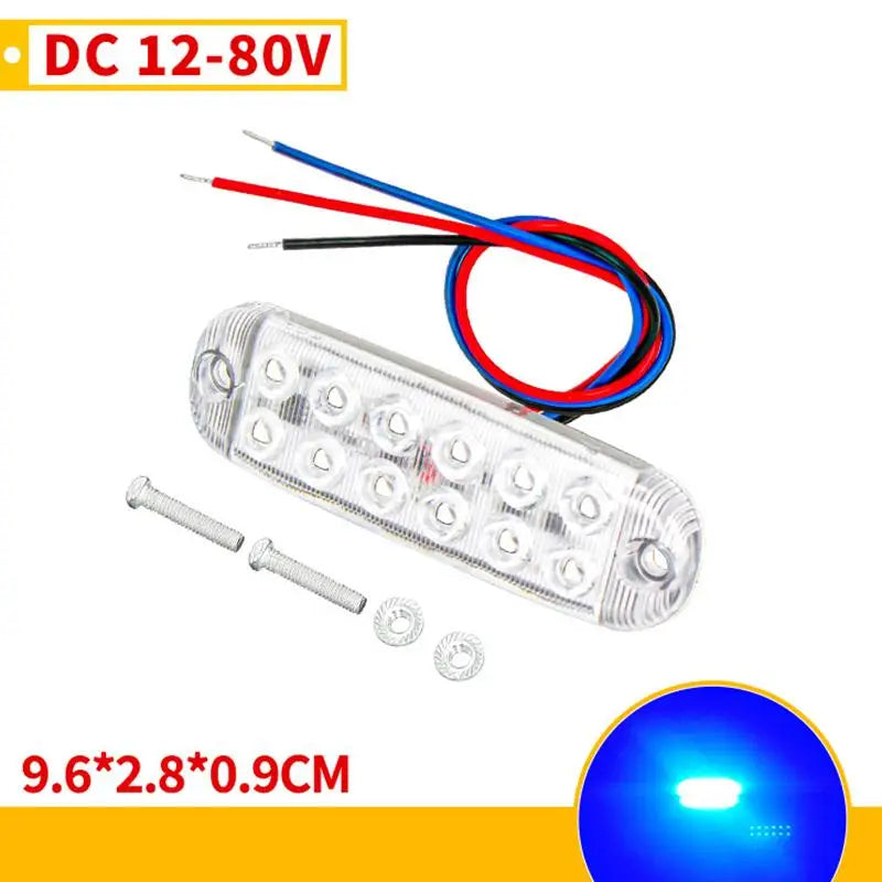 1Pc 12 LED Clearance Lights LED Flashing Warning Light 12V-80V RVs Trailer Car Truck Signal Lamp Indicator Light Traffic Lights
