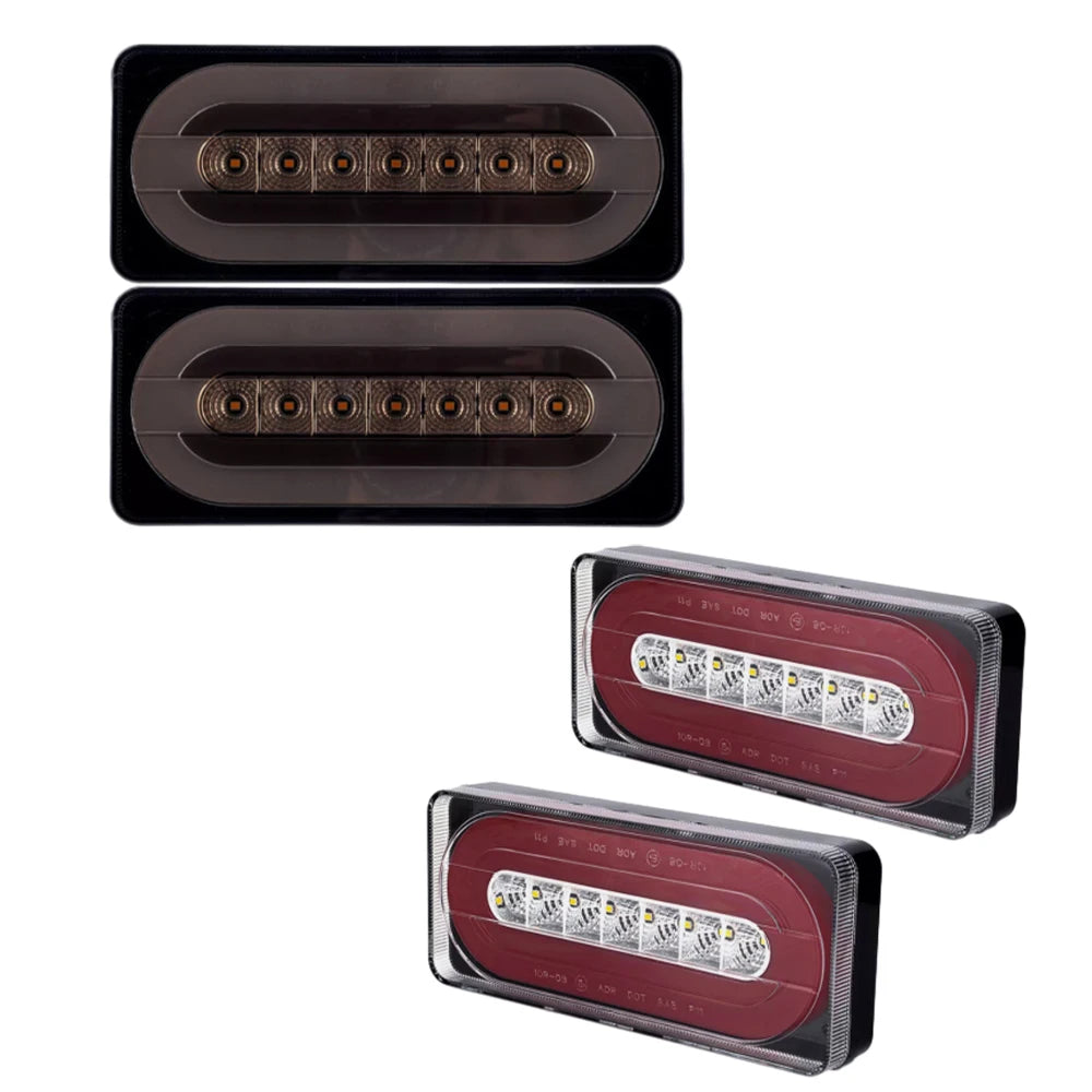 2/24V 2Pcs Rear LED Brake Tail Turn Lights  Side Marker Indicator Flashing Strobe Lights Brake Warning For Car Truck Trailer
