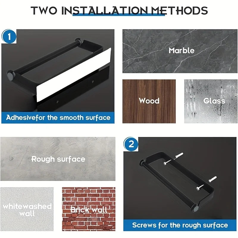 Kitchen  Paper Towel Holder  No-Drill Wall Mount Paper Towel Holders  Dishcloth Rack  Plastic Wrap and  Cloth Storage Hanging