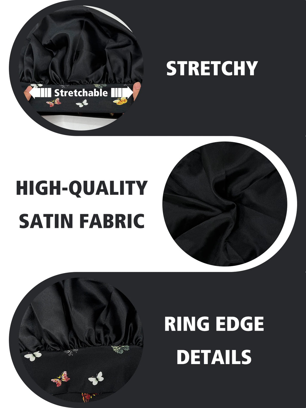 1pc  Satin bonnet with tie for women  Soft Silky Hair Care for Night Use Single Piece Stylish Hair Accessory