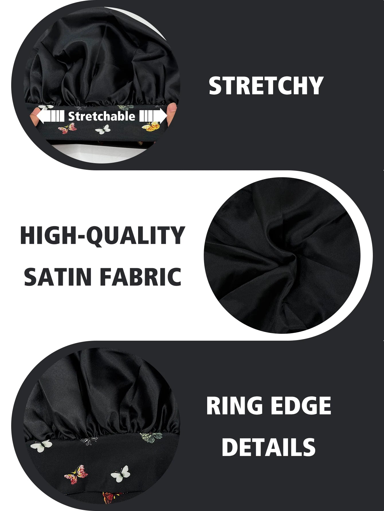 1pc  Satin bonnet with tie for women  Soft Silky Hair Care for Night Use Single Piece Stylish Hair Accessory