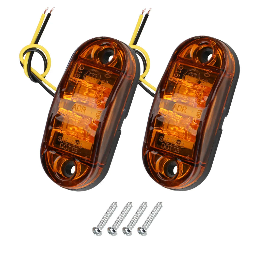 For Trailer Truck Caravan Warning Lights Side Clearance Marker Lamp LED Side Marker Lamp Red Yellow White 12V- 24V