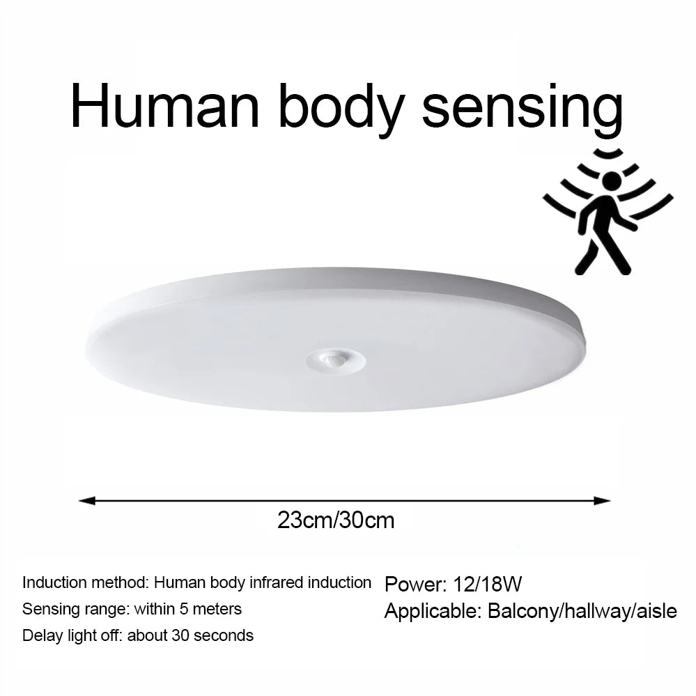 Led Ceiling Lamp With Motion Sensor 12W 18W Led Ceiling Light Fixtures For Entrance Balcony Corridor 220V Indoor lighting