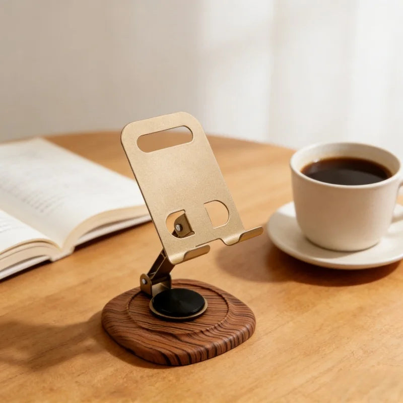 Cell Phone Stand for Desk - [360° Rotation] Foldable Mobile Stand, Office Desk Accessories Gifts for All smartphones