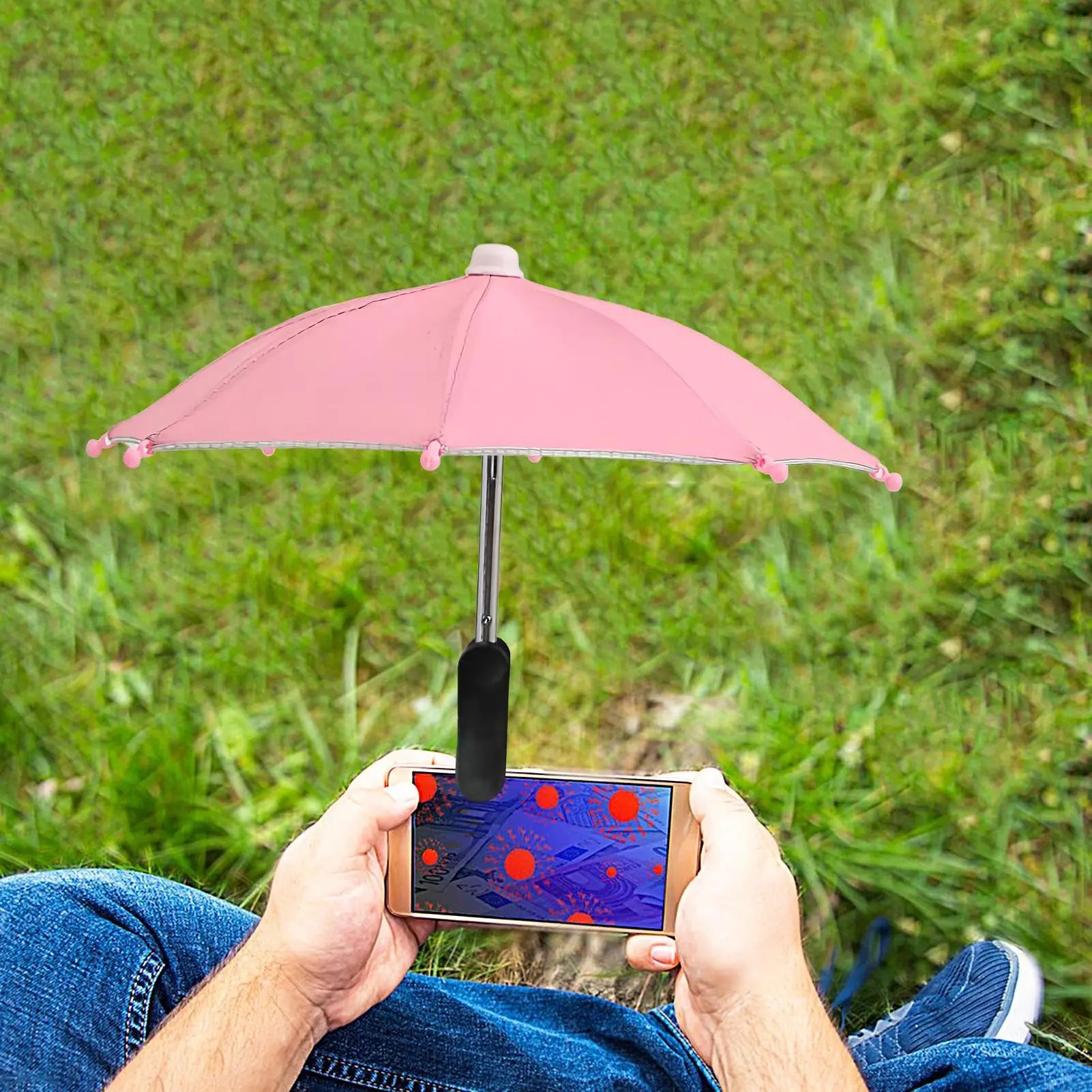 Cell Phone Umbrella Holder with Clip for Sun Shade Cell Phone Umbrella Sun Protection Phone Clip Blocking Cellphone Accessories