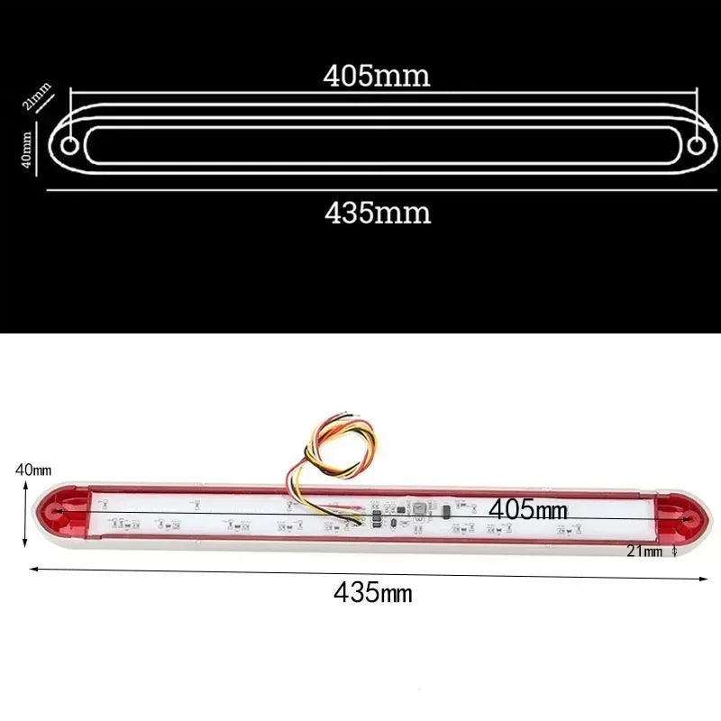 72 LED 12V 24V Truck Rear Tail Light Stop Brake Lamp Flowing Turn Signal Light for Trailer Caravan Lorry Pickup Truck RV