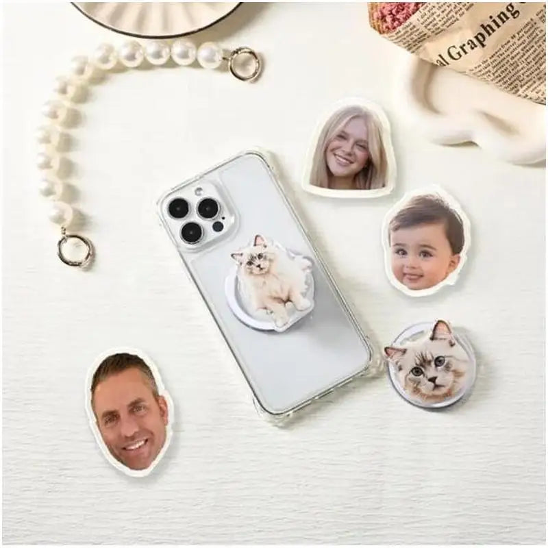 Diy Acrylic Cute Cartoon Photo Customization Modeling Periphery Phone Holder Desktop Collection Stand Ornaments Accessory