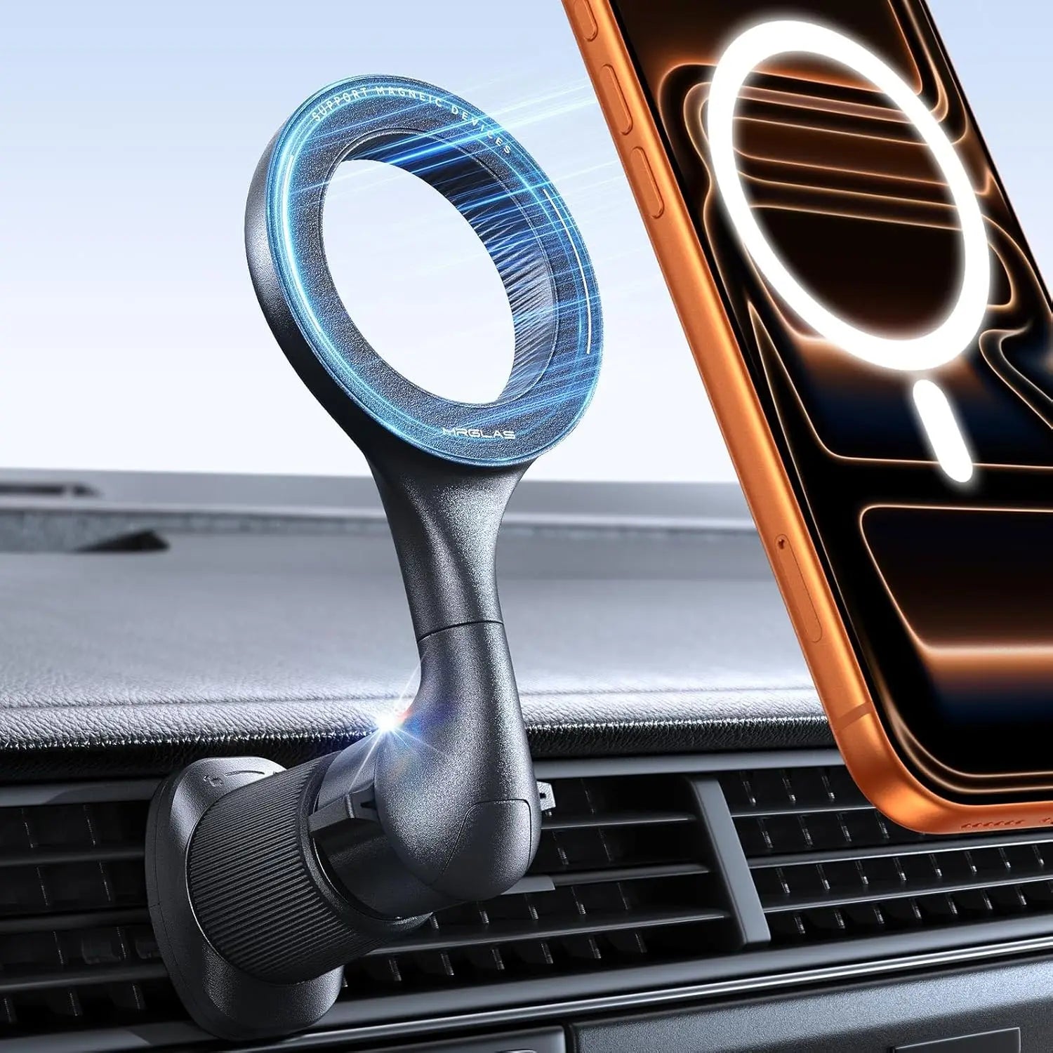 MagSafe Car Mount [360° Rotation] Air Vent Magnetic Phone Holder [Double Metal Hook] Car Phone Holder Mount Compatible Phone