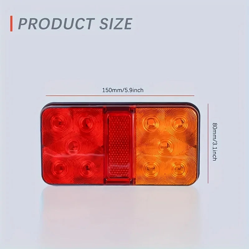 12V LED Trailer Light with 10 High-Brightness Chips, Brake & Turn Signal Lamp, Waterproof Tail Light for Truck, Van, RV, Camper