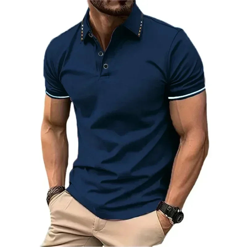 Men's Short Sleeve Polo Shirt — Breathable Lightweight Summer Top