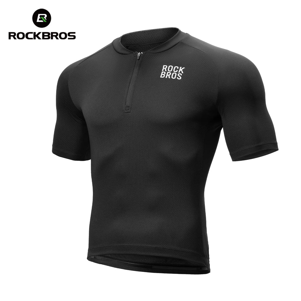 ROCKBROS Men Cycling Jersey Summer Breathable MTB Road Bicycle T-shirts Quick Dry Sports Run Short Sleeve T-shirt Bike Tops