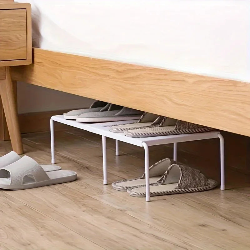 Non-adjustable plastic shoe rack, multi-layer storage organizer, space-saving sports shoes, slippers, family dormitory wardrobe,